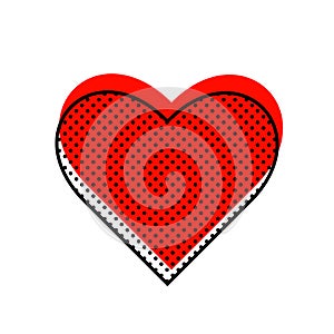 Heart with halftone. Vector illustration.