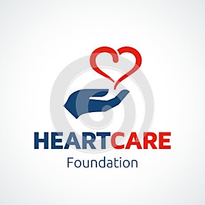 Heart in Hand Logo Template