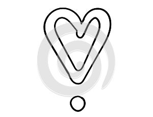 heart handdraw doodle. vector element clip art