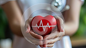The heart in hands.AI generated image photo