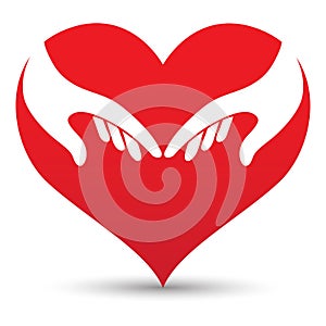 Heart and hands. heart hands logo