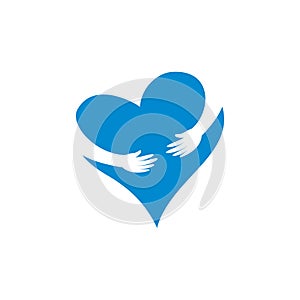 heart hands logo vector icon illustration