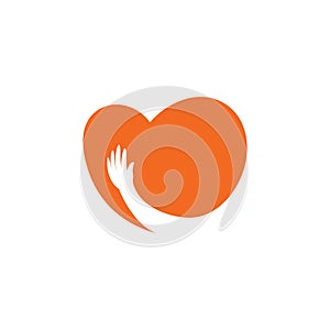 heart hands logo vector icon illustration