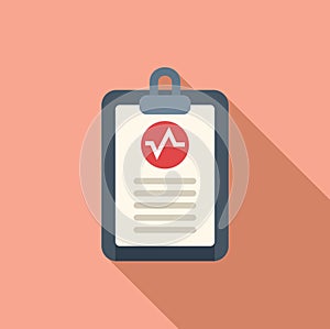 Heart health clipboard icon flat vector. Body female ailment