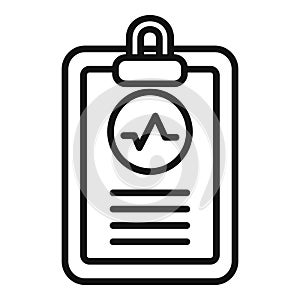 Heart health clipboard icon outline vector. Body female ailment