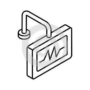 Heart health palpitation monitoring, icon of ecg monitor in isometric design photo