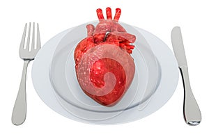 Heart Healthy Diet concept, 3D rendering photo
