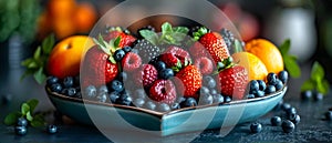 Heart-healthy diet plan with fruits and vegetables recommended by nutritionist. Concept Heart