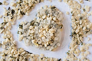 Hemp Seed Hearts in a Heart Shape