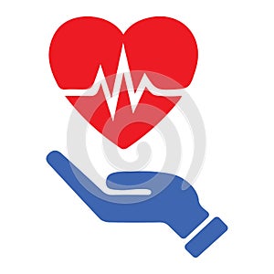 heart and heartbeat care symbol
