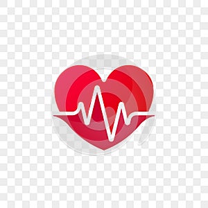 Heart heartbeat logo vector icon