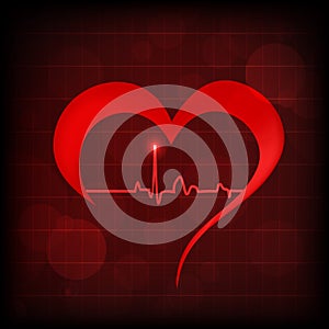 Heart and heartbeat symbol