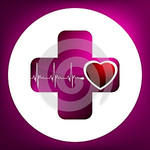 Heart and heartbeat symbol. EPS 8