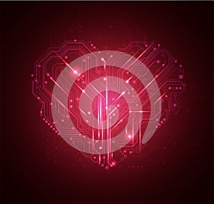 Heart high tech background