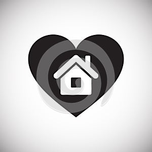 Heart home icon on white background for graphic and web design, Modern simple vector sign. Internet concept. Trendy symbol for