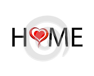 Heart Home text, sweet warm house logo, icon