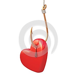 Heart on the hook concept