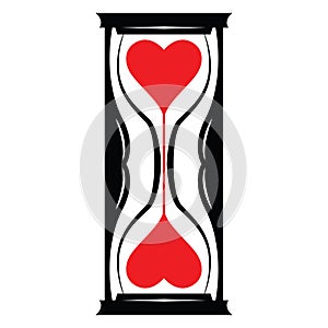 heart hourglass abstract Flat Color Icon Template