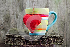 Heart hung colored cup