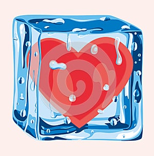 Heart in an ice cube