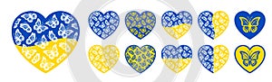 Heart icon with butterfly pattern