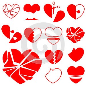 Heart icon collection - broken