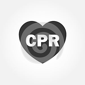 Heart icon with CPR sign