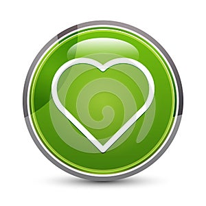 Heart icon elegant green round button vector illustration