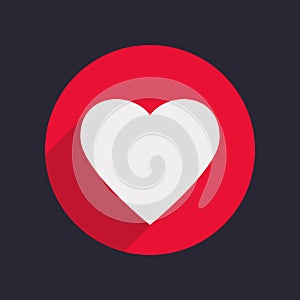 Heart Icon Isolated in Flat Style. photo
