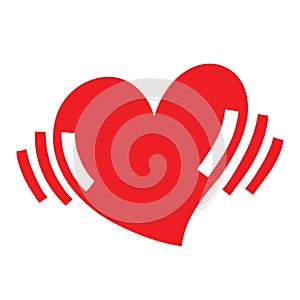 Heart icon. Isolated over white background. Love symbol.