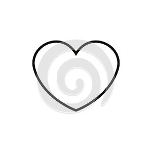 Heart icon in linear design isolated vector signs.