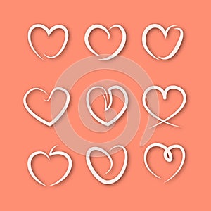 Heart icon set