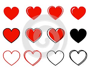Heart icon set - EPS