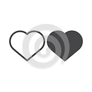 Heart icon. Simple vector pictogram