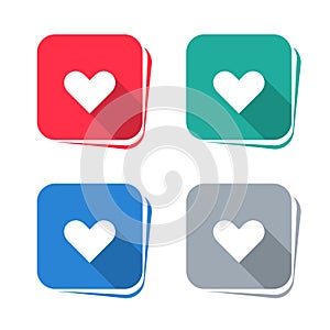 Heart icon on square button