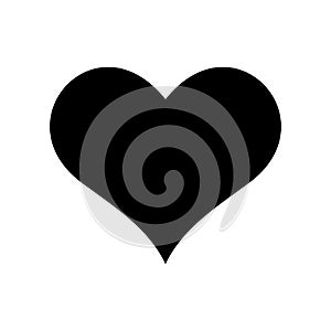 Heart icon. Symbol of love and Saint Valentines Day. Simple flat black vector shape