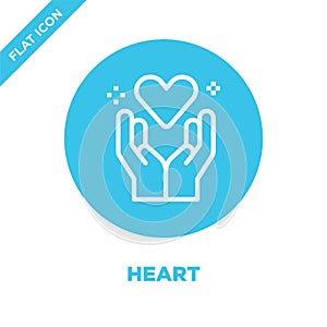 heart icon vector from love collection. Thin line heart outline icon vector  illustration. Linear symbol for use on web and mobile