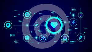 Heart icon. From web set