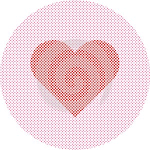 Heart illustration design on light pink