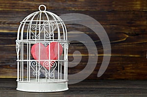 Heart inside the bird cage