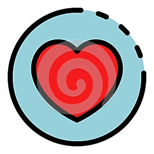 Heart like interface icon color outline vector