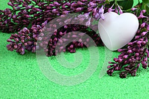 Heart with lilac blossoms - love time