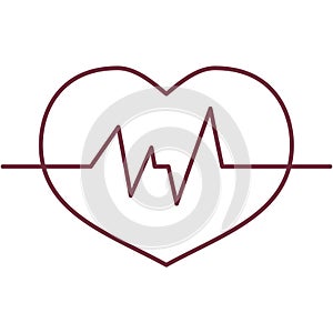 Heart line beat icon vector heartbeat pulse icon