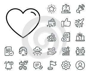 Heart line icon. Love sign. Salaryman, gender equality and alert bell. Vector