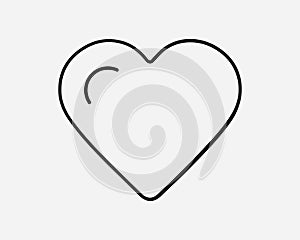 Heart Line Icon Symbol Love Sign Romantic Romance Feelings Wedding Valentine Valentines Lover Design Passion Art Shape EPS Vector