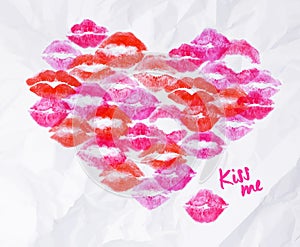 Heart lipstick kiss