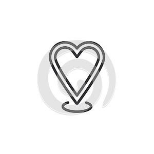 Heart location pin line icon