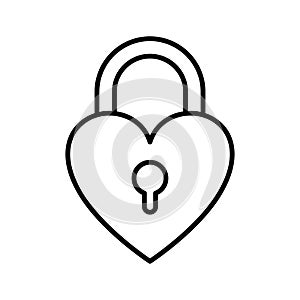 Heart lock icon. Padlock in form of heart with keyhole