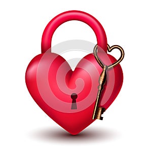 Heart lock with key