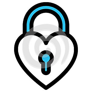 Heart lock, lock, fill vector icon which can easily modify or edit